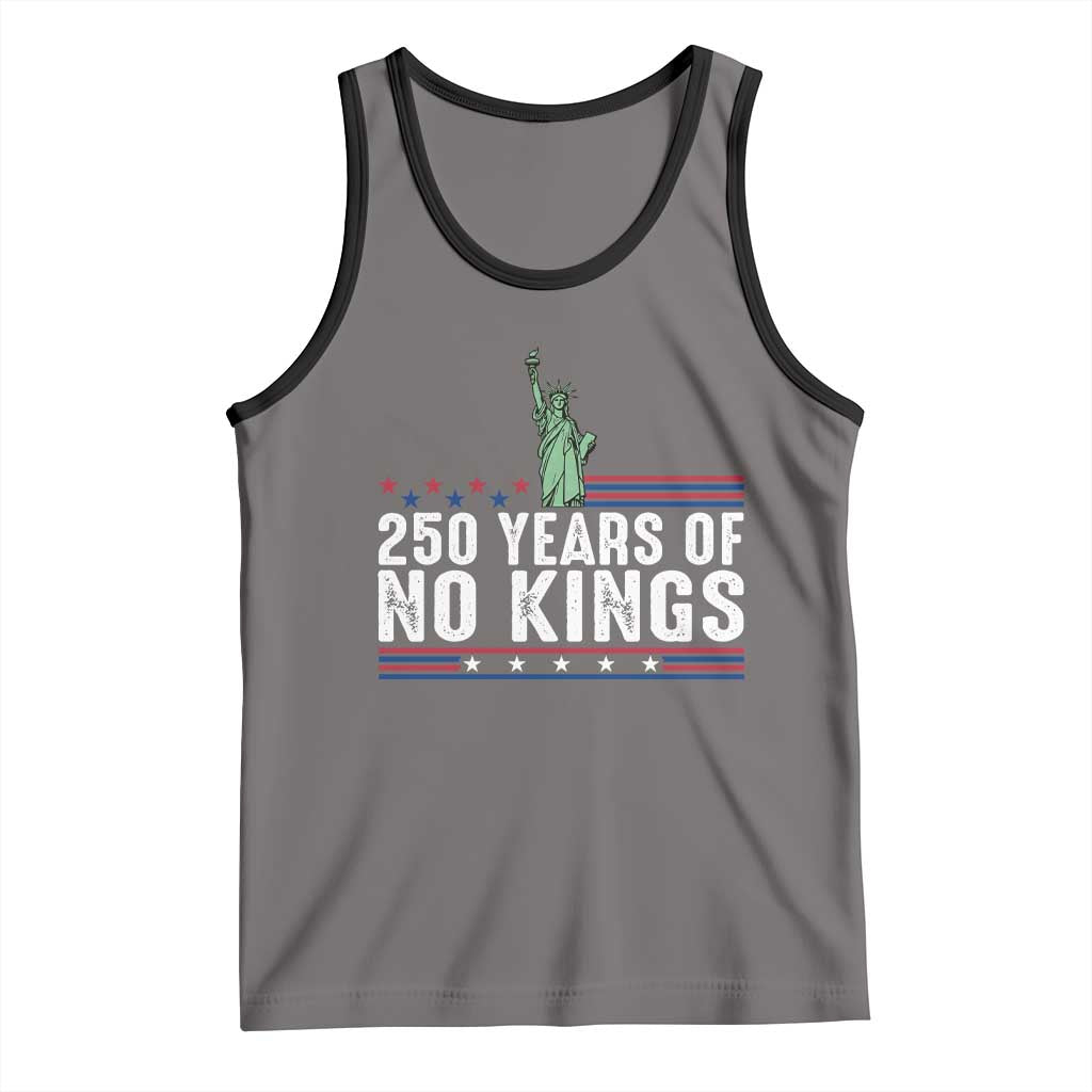 250 Years Of No Kings Tank Top Statue Of Liberty Freedom Protest TS12 Deep Heather Black Print Your Wear