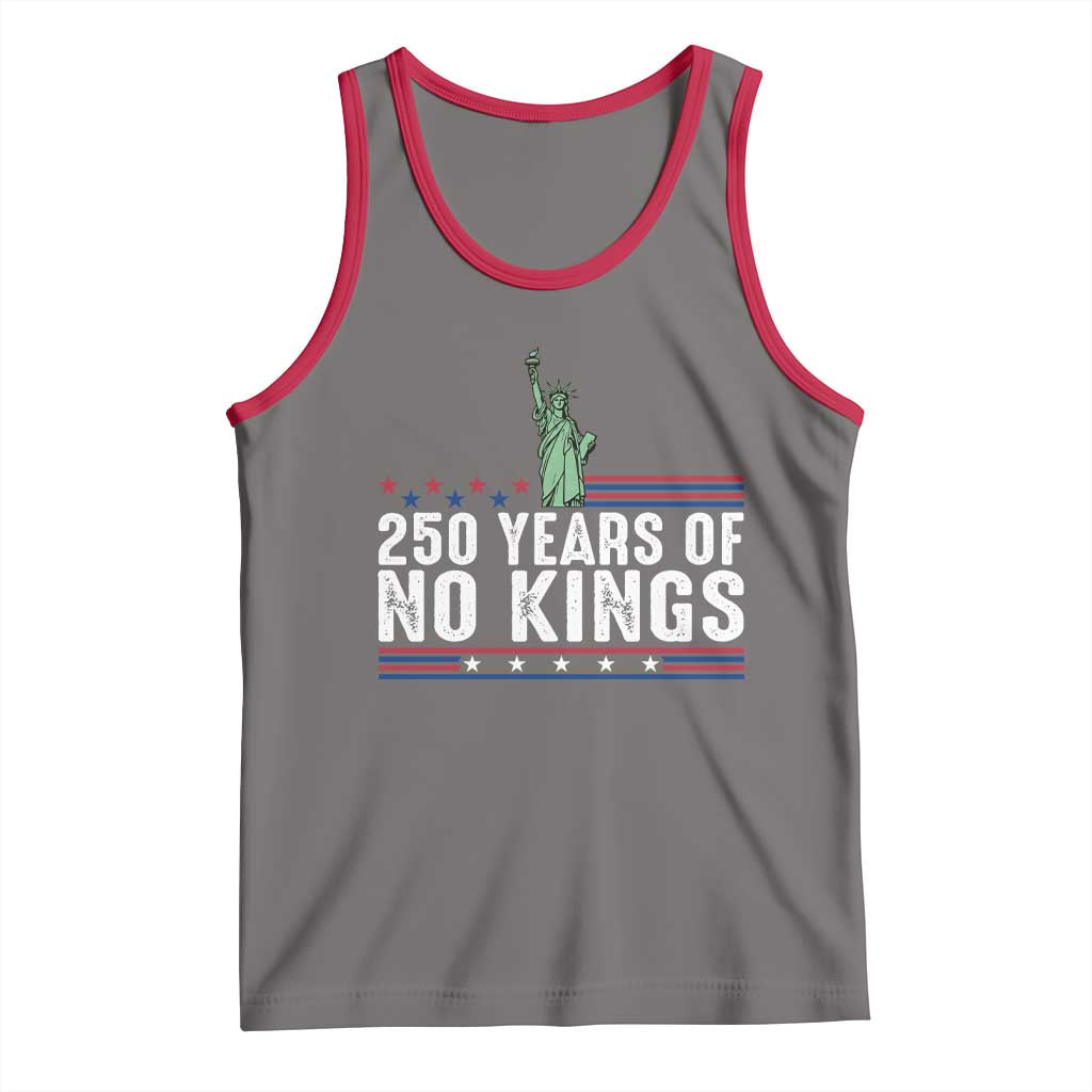 250 Years Of No Kings Tank Top Statue Of Liberty Freedom Protest TS12 Deep Heather Red Print Your Wear