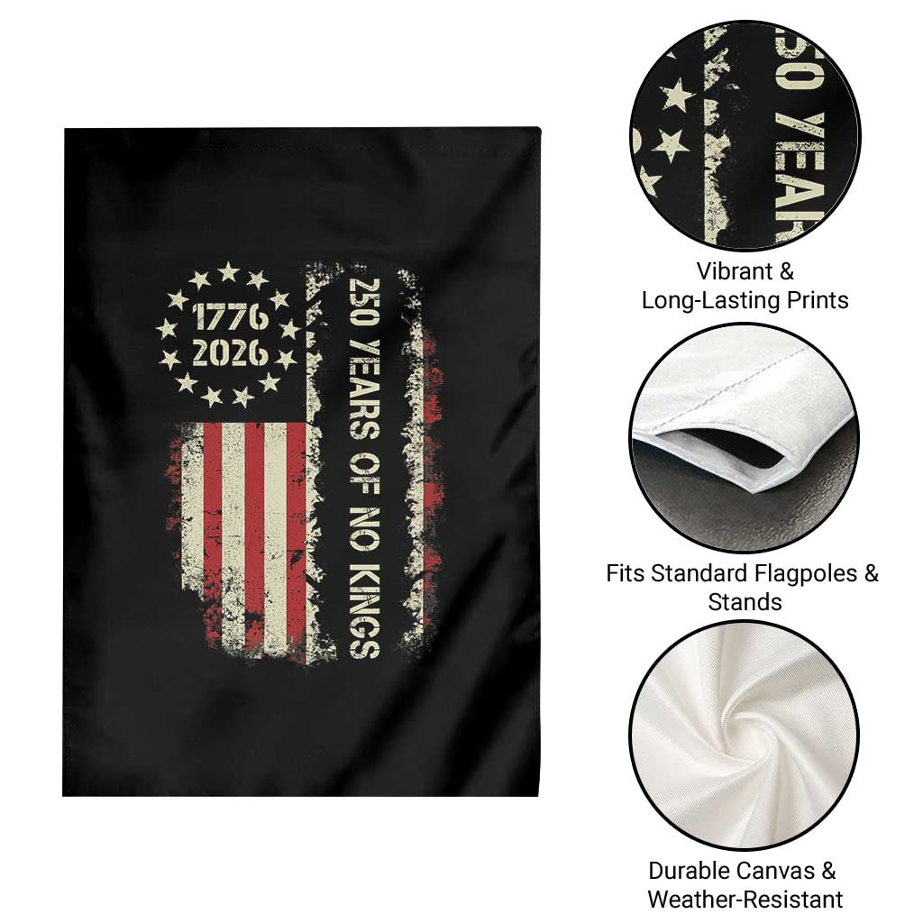 250 Years Of No Kings Garden Flag Vintage American Flag TS12 Print Your Wear