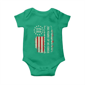 250 Years Of No Kings Baby Onesie Vintage American Flag TS12 Irish Green Print Your Wear
