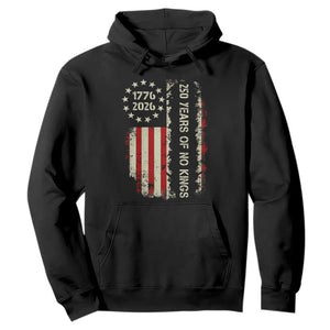 250 Years Of No Kings Hoodie Vintage American Flag TS12 Black Print Your Wear