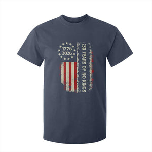 250 Years Of No Kings T Shirt For Kid Vintage American Flag TS12 Navy Print Your Wear