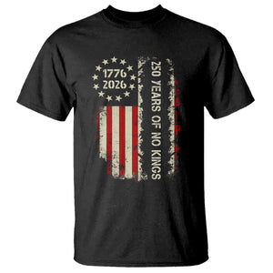 250 Years Of No Kings T Shirt Vintage American Flag TS12 Black Print Your Wear