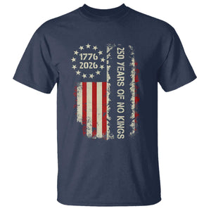 250 Years Of No Kings T Shirt Vintage American Flag TS12 Navy Print Your Wear