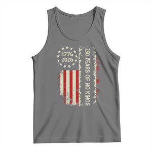 250 Years Of No Kings Tank Top Vintage American Flag TS12 Black Heather Print Your Wear