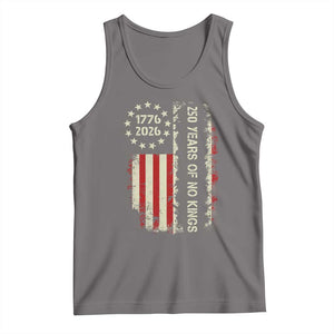 250 Years Of No Kings Tank Top Vintage American Flag TS12 Deep Heather Print Your Wear