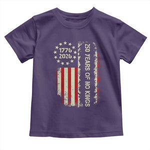250 Years Of No Kings Toddler T Shirt Vintage American Flag TS12 Purple Print Your Wear