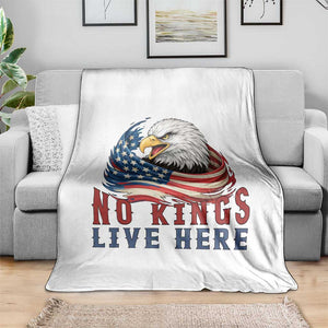 No Kings Live Here Throw Blanket Patriotic American Eagle TS12 Print Your Wear