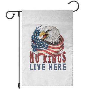 No Kings Live Here Garden Flag Patriotic American Eagle TS12 White Print Your Wear