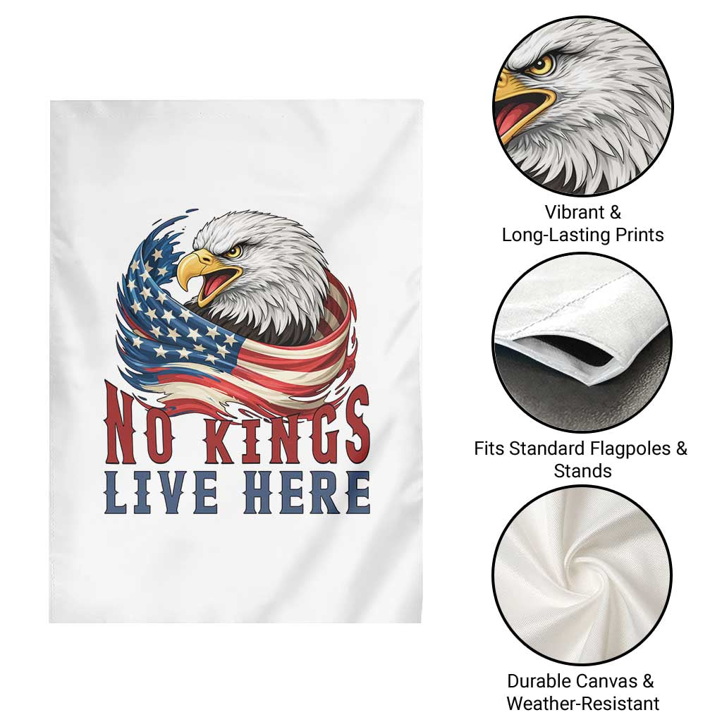 No Kings Live Here Garden Flag Patriotic American Eagle TS12 Print Your Wear