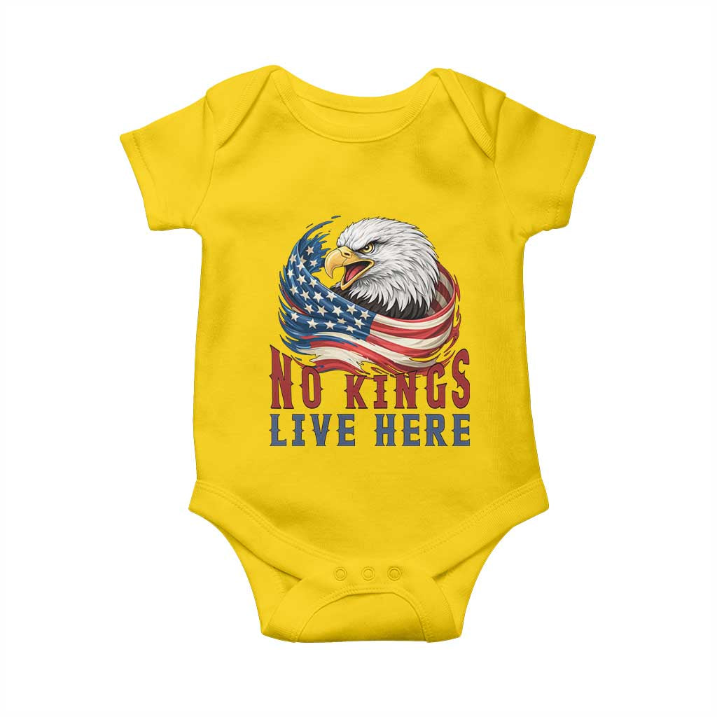 No Kings Live Here Baby Onesie Patriotic American Eagle TS12 Daisy Print Your Wear