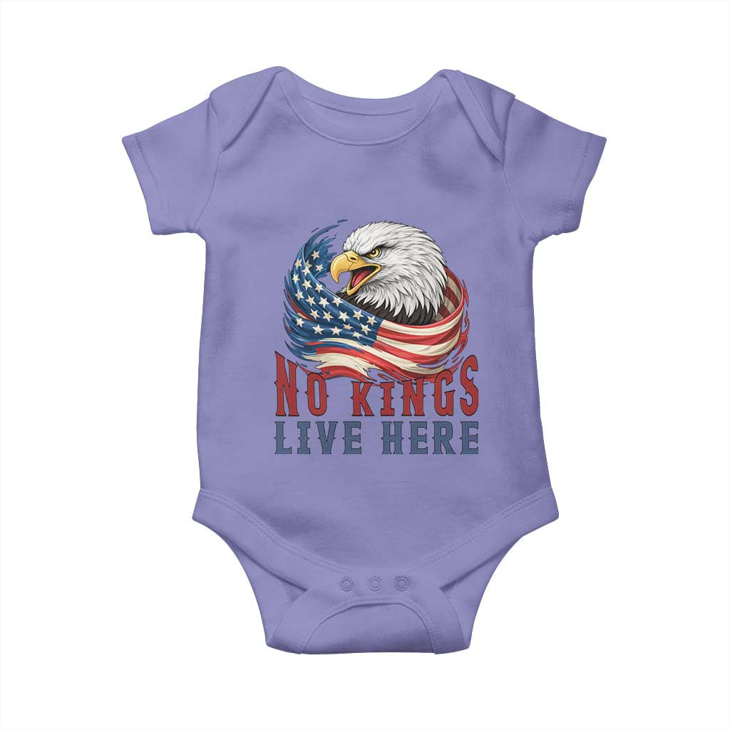 No Kings Live Here Baby Onesie Patriotic American Eagle TS12 Violet Print Your Wear