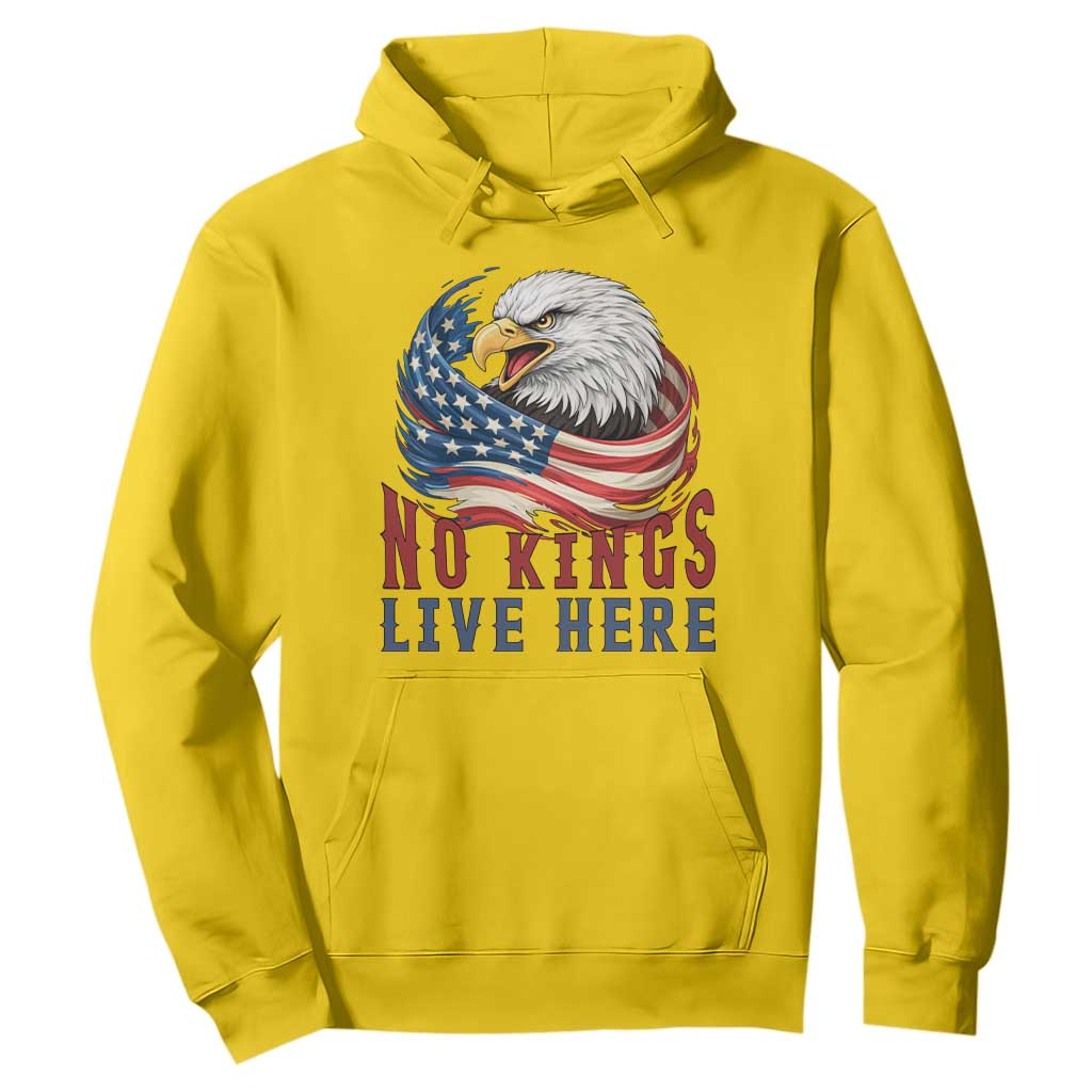 No Kings Live Here Hoodie Patriotic American Eagle TS12 Daisy Print Your Wear