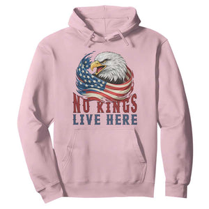 No Kings Live Here Hoodie Patriotic American Eagle TS12 Light Pink Print Your Wear