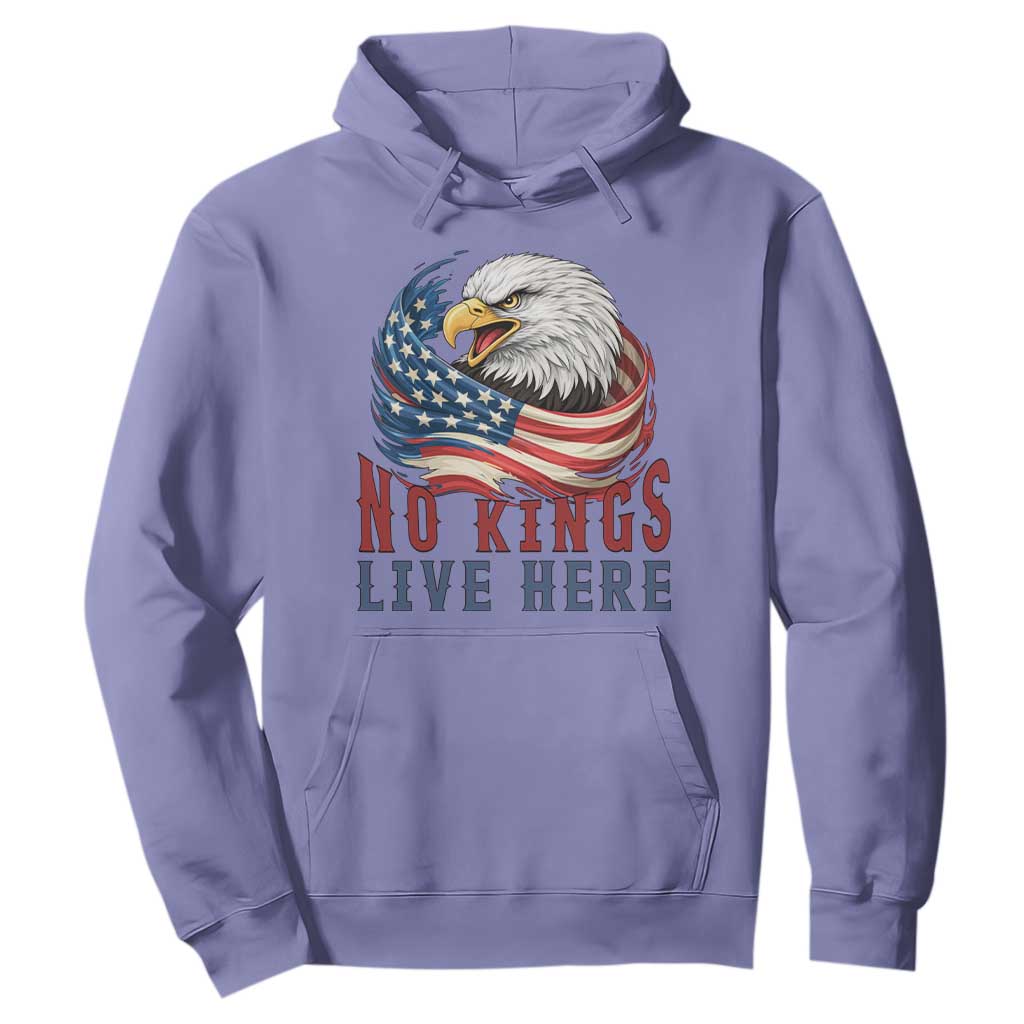 No Kings Live Here Hoodie Patriotic American Eagle TS12 Violet Print Your Wear