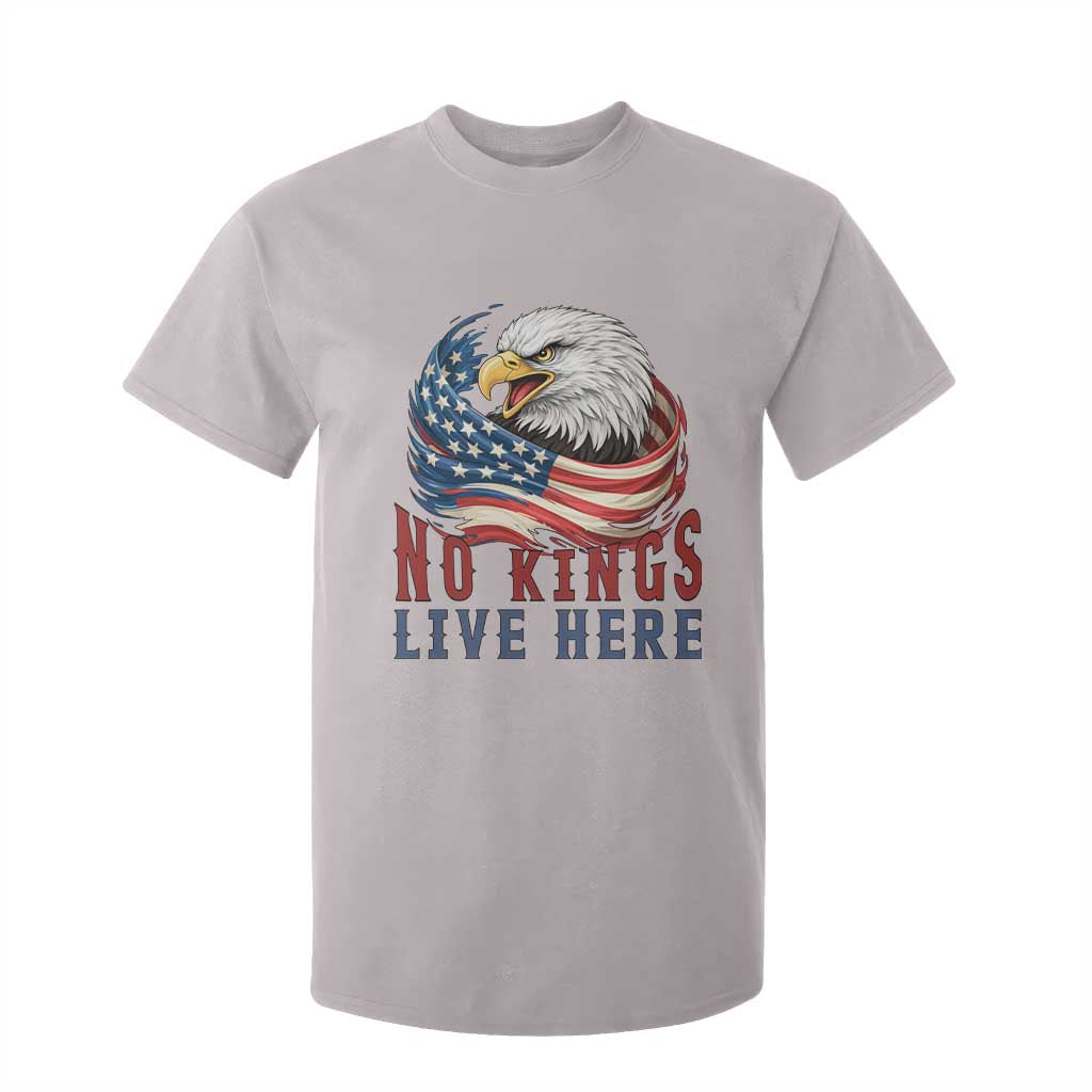 No Kings Live Here T Shirt For Kid Patriotic American Eagle TS12 Ice Gray Print Your Wear