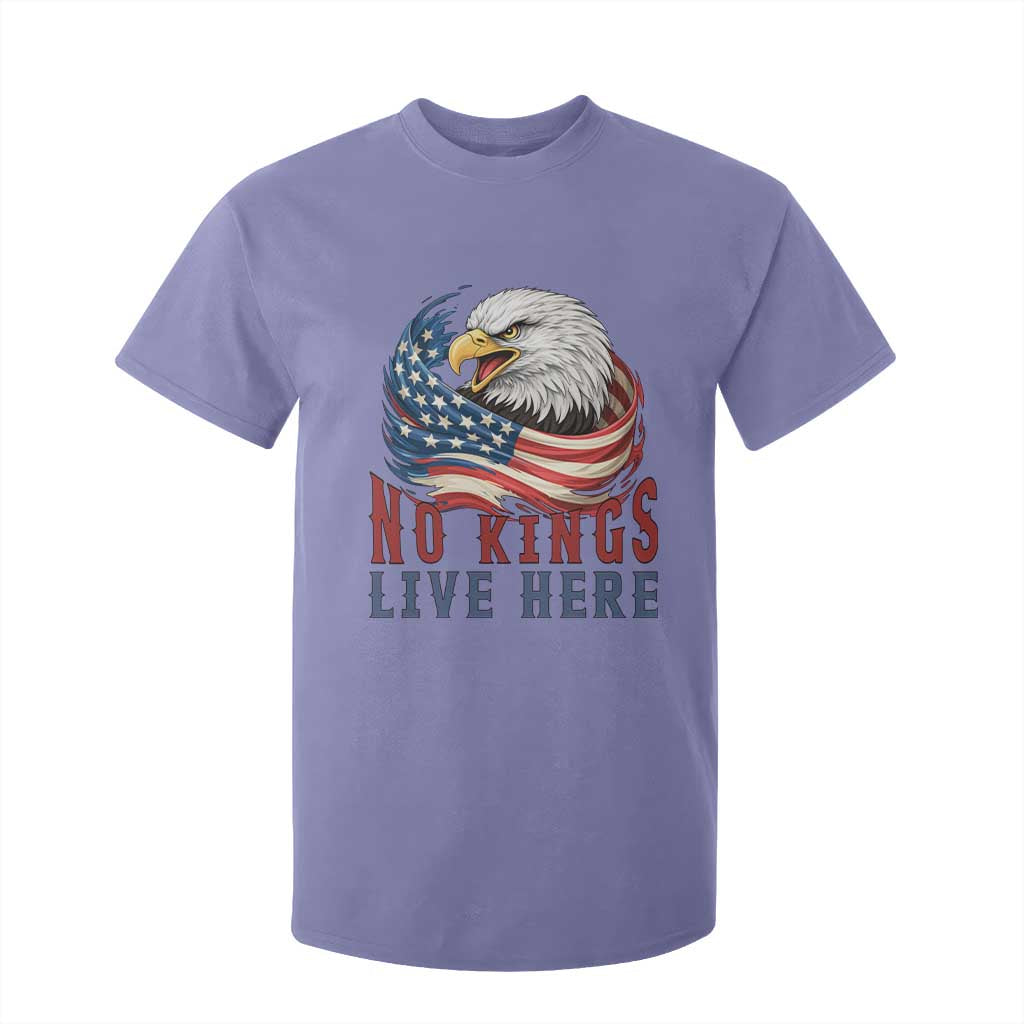 No Kings Live Here T Shirt For Kid Patriotic American Eagle TS12 Violet Print Your Wear