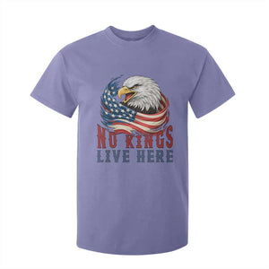 No Kings Live Here T Shirt For Kid Patriotic American Eagle TS12 Violet Print Your Wear