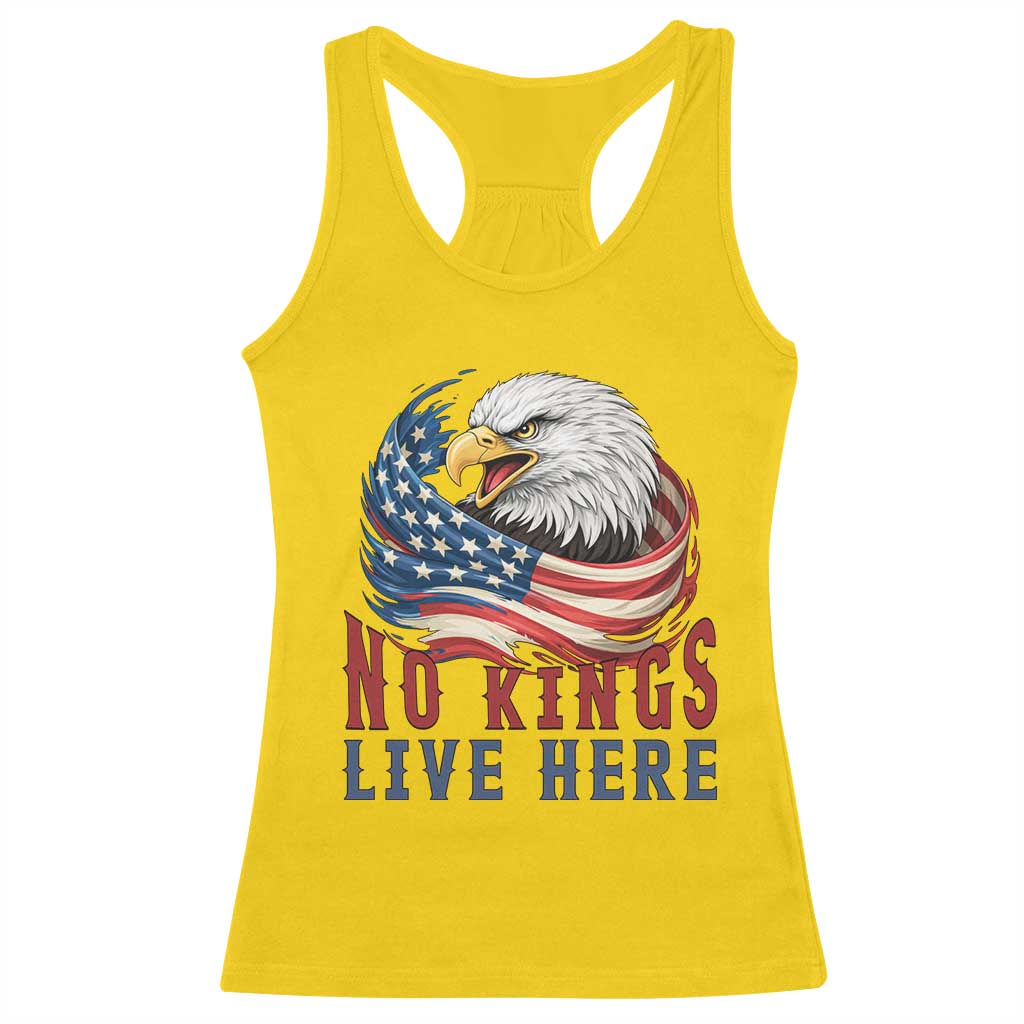 No Kings Live Here Racerback Tank Top Patriotic American Eagle TS12 Daisy Print Your Wear