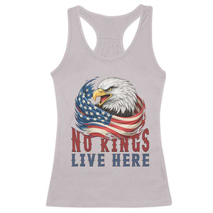 No Kings Live Here Racerback Tank Top Patriotic American Eagle TS12 Ice Gray Print Your Wear