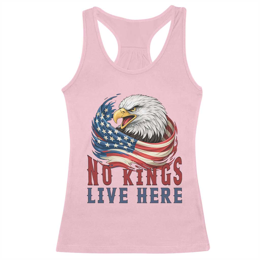 No Kings Live Here Racerback Tank Top Patriotic American Eagle TS12 Light Pink Print Your Wear