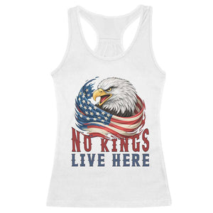 No Kings Live Here Racerback Tank Top Patriotic American Eagle TS12 White Print Your Wear