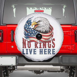 No Kings Live Here Spare Tire Cover Patriotic American Eagle TS12 White Print Your Wear