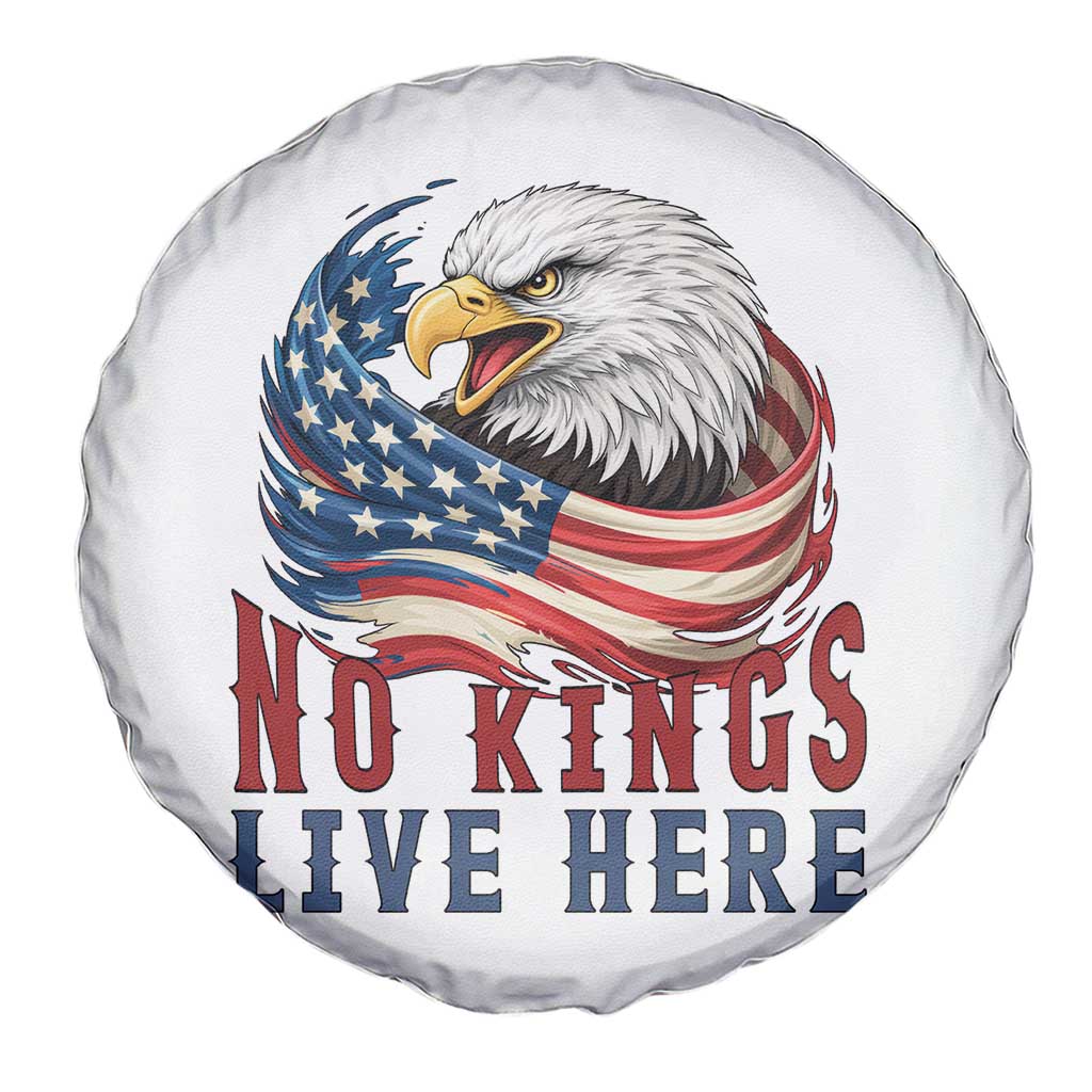 No Kings Live Here Spare Tire Cover Patriotic American Eagle TS12 Print Your Wear