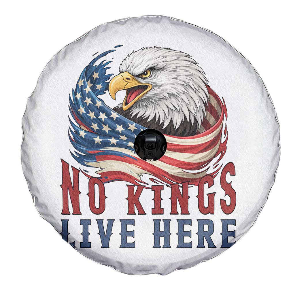 No Kings Live Here Spare Tire Cover Patriotic American Eagle TS12 Print Your Wear