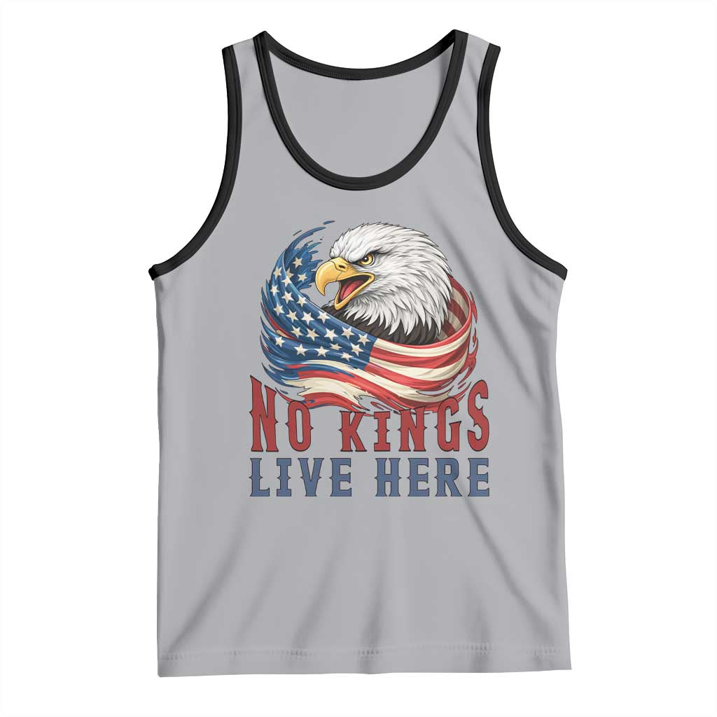 No Kings Live Here Tank Top Patriotic American Eagle TS12 Athletic Heather Black Print Your Wear