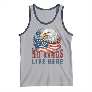 No Kings Live Here Tank Top Patriotic American Eagle TS12 Athletic Heather Navy Print Your Wear