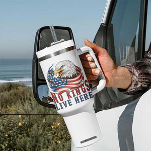 No Kings Live Here Tumbler With Handle Patriotic American Eagle TS12 Print Your Wear