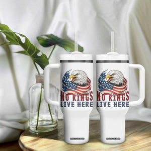 No Kings Live Here Tumbler With Handle Patriotic American Eagle TS12 Print Your Wear