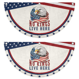 No Kings Live Here Patriotic Fan Flag American Eagle Lover