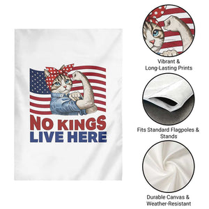 No Kings Live Here Garden Flag Funny Rosie The Riveter Cat Feminist Gift TS12 Print Your Wear