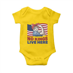 No Kings Live Here Baby Onesie Funny Rosie The Riveter Cat Feminist Gift TS12 Daisy Print Your Wear