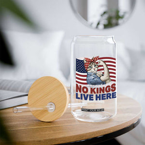 No Kings Live Here Glass Can Funny Rosie The Riveter Cat Feminist Gift TS12 Print Your Wear