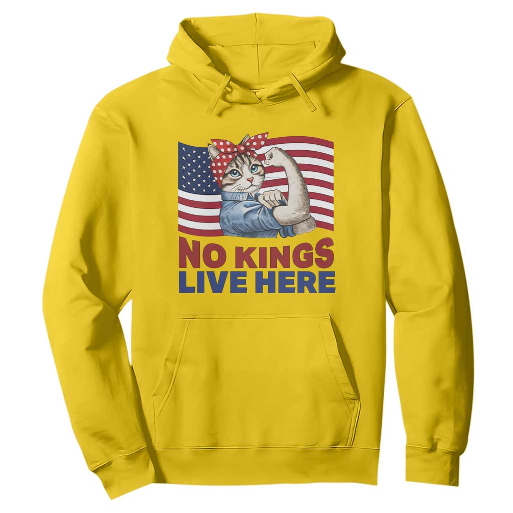 No Kings Live Here Hoodie Funny Rosie The Riveter Cat Feminist Gift TS12 Daisy Print Your Wear