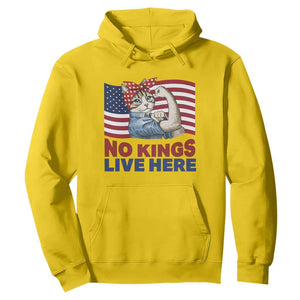 No Kings Live Here Hoodie Funny Rosie The Riveter Cat Feminist Gift TS12 Daisy Print Your Wear