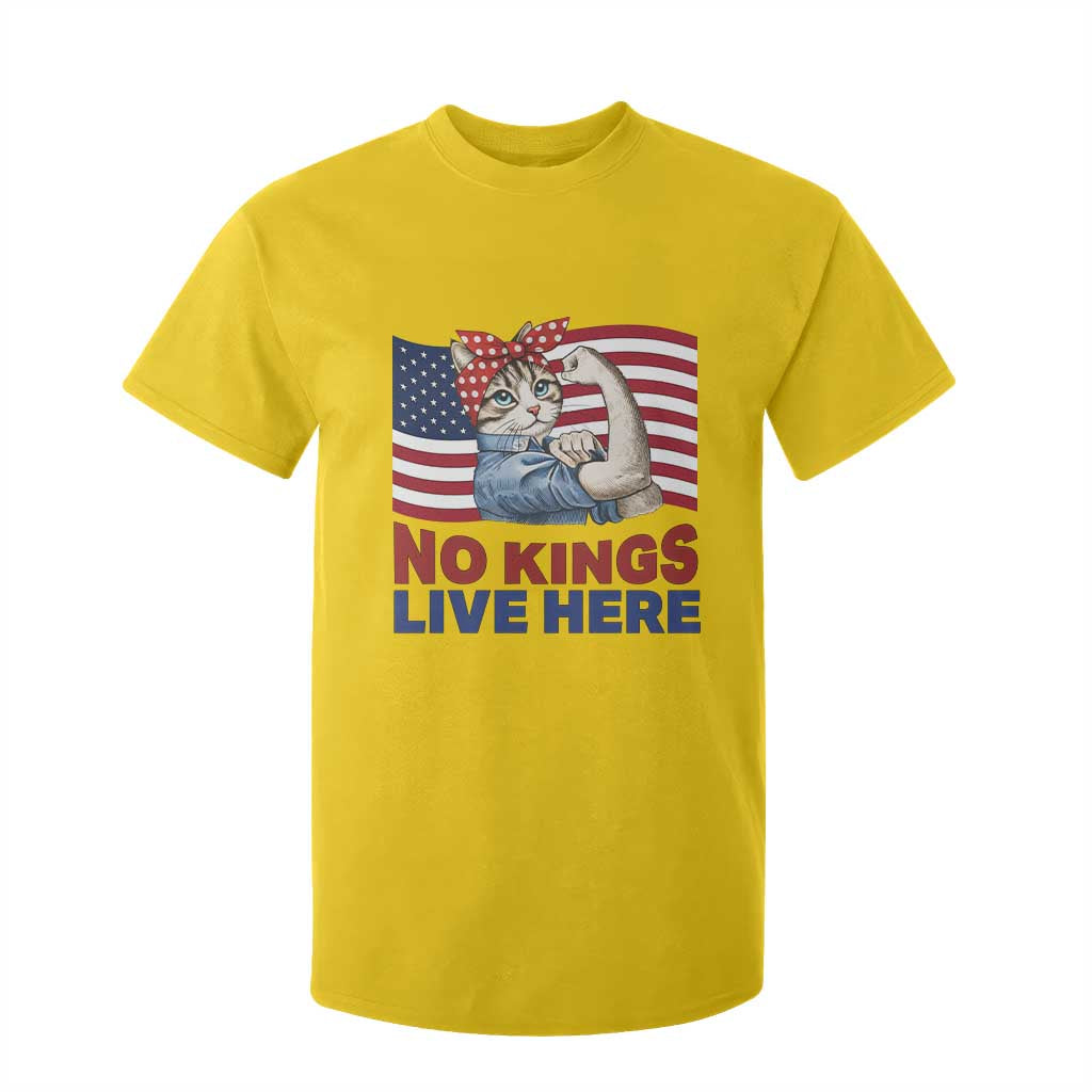No Kings Live Here T Shirt For Kid Funny Rosie The Riveter Cat Feminist Gift TS12 Daisy Print Your Wear
