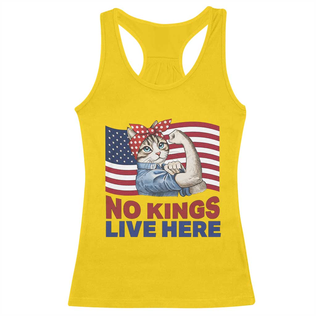 No Kings Live Here Racerback Tank Top Funny Rosie The Riveter Cat Feminist Gift TS12 Daisy Print Your Wear