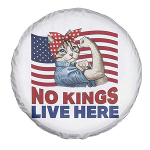 No Kings Live Here Spare Tire Cover Funny Rosie The Riveter Cat Feminist Gift TS12 Print Your Wear