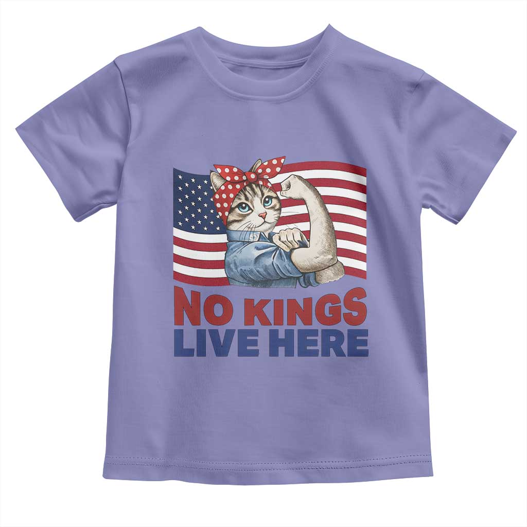 No Kings Live Here Toddler T Shirt Funny Rosie The Riveter Cat Feminist Gift TS12 Violet Print Your Wear