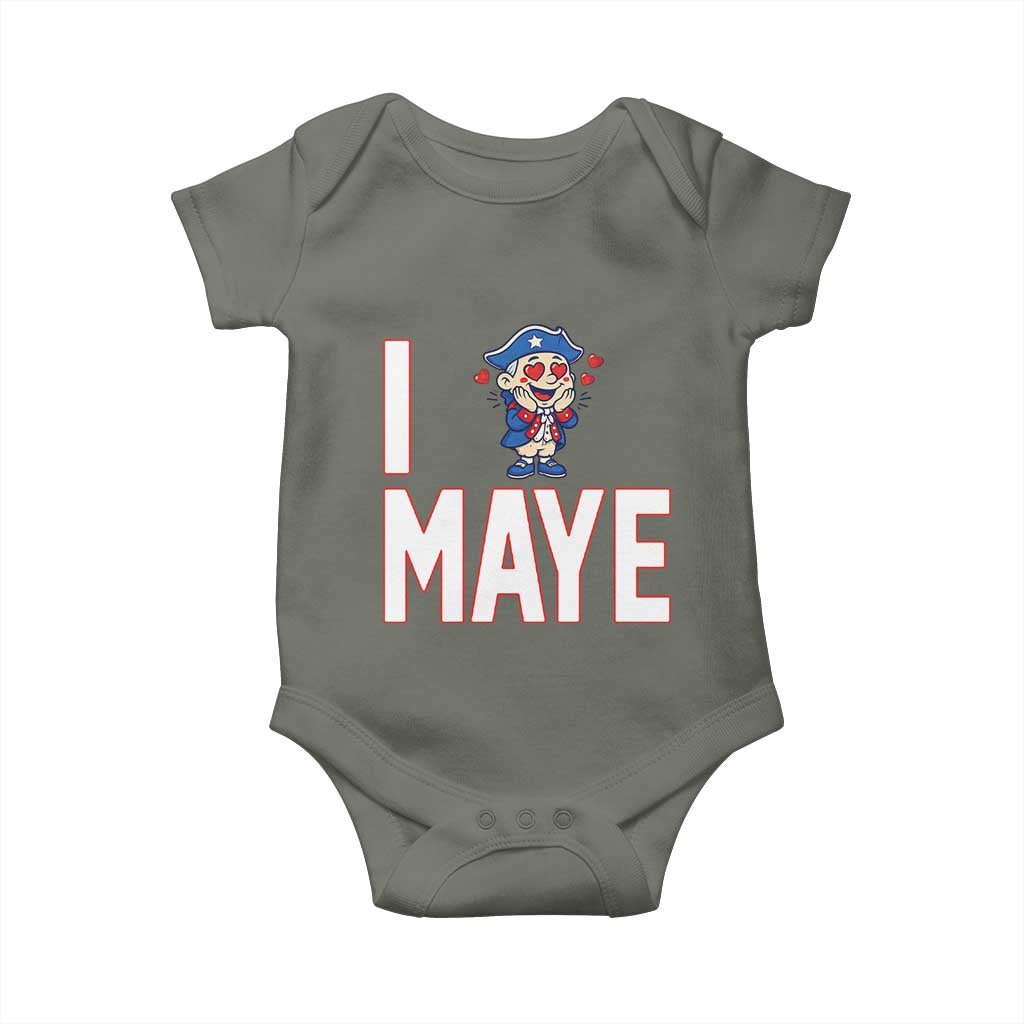 I Love Maye Baby Onesie Funny QB Sport Fan TS12 Military Green Print Your Wear