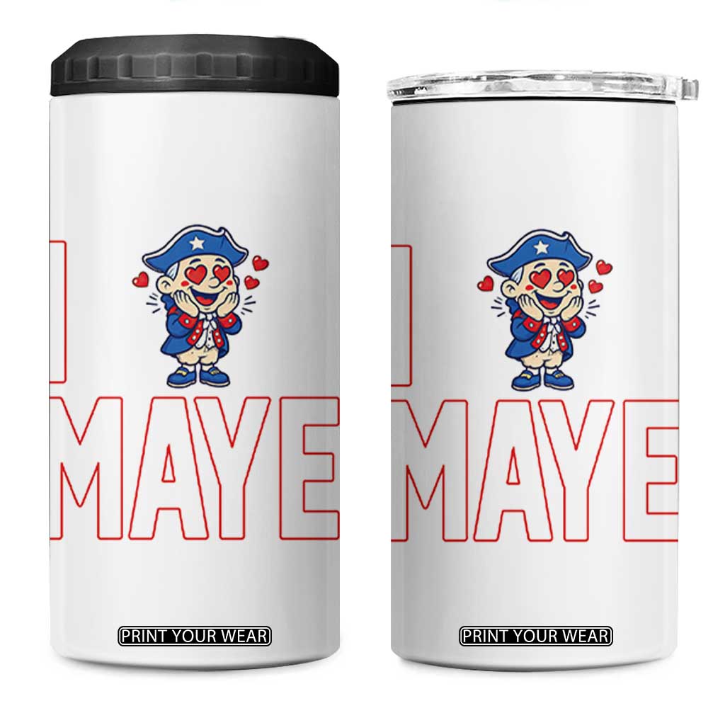 I Love Maye 4 in 1 Can Cooler Tumbler Funny QB Sport Fan TS12 One Size: 16 oz White Print Your Wear
