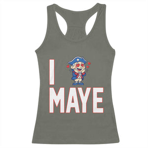 I Love Maye Racerback Tank Top Funny QB Sport Fan TS12 Military Green Print Your Wear