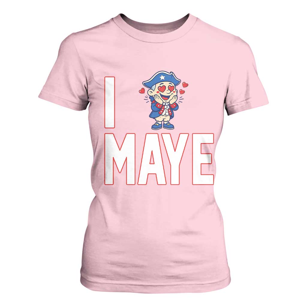 I Love Maye T Shirt For Women Funny QB Sport Fan TS12 Light Pink Print Your Wear