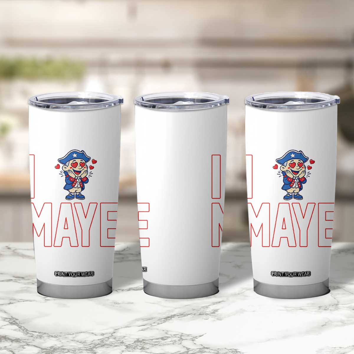 I Love Maye Tumbler Cup Funny QB Sport Fan TS12 Print Your Wear