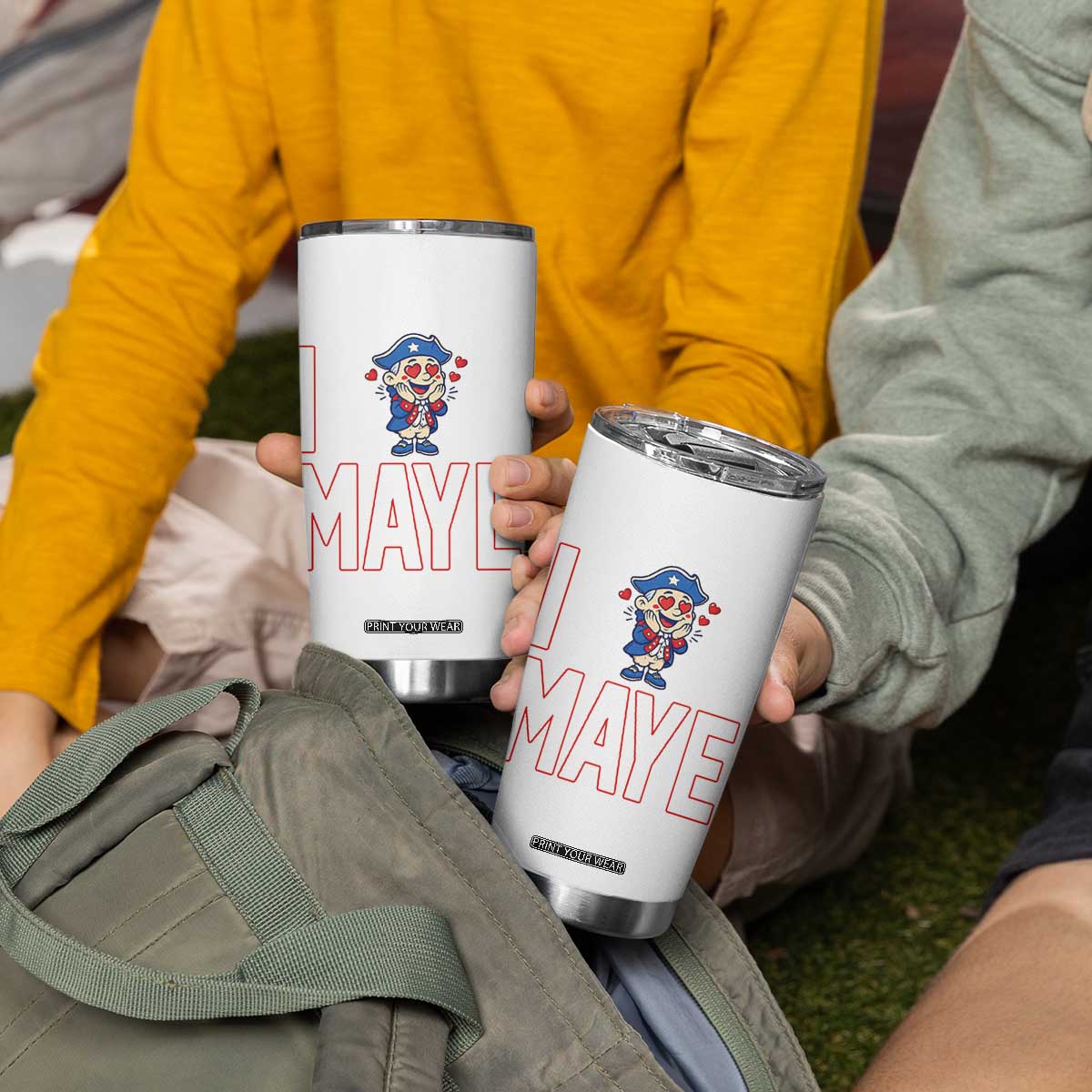 I Love Maye Tumbler Cup Funny QB Sport Fan TS12 Print Your Wear