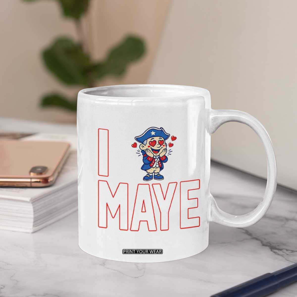 I Love Maye Coffee Mug Funny QB Sport Fan TS12 Print Your Wear